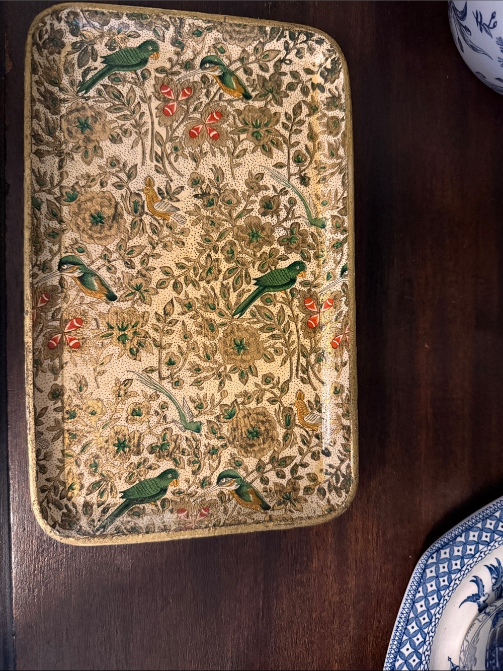Vintage Alfred E. Knobler Floral Bird Tea Trays, Set of 3, Japan